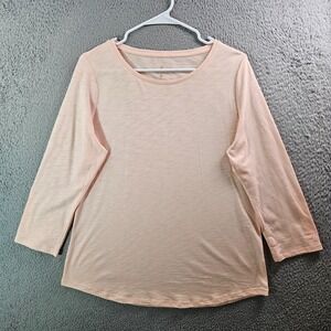 Belle Kim Gravel Tee Top Women Medium Stretch 3/4 Sleeve‎ Pastel Punch